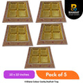 Premium 4 Khana Colour Cavity Dryfruit Tray 10 x 10 Inches – Pack of 5 | Bharat Shubh Shopee