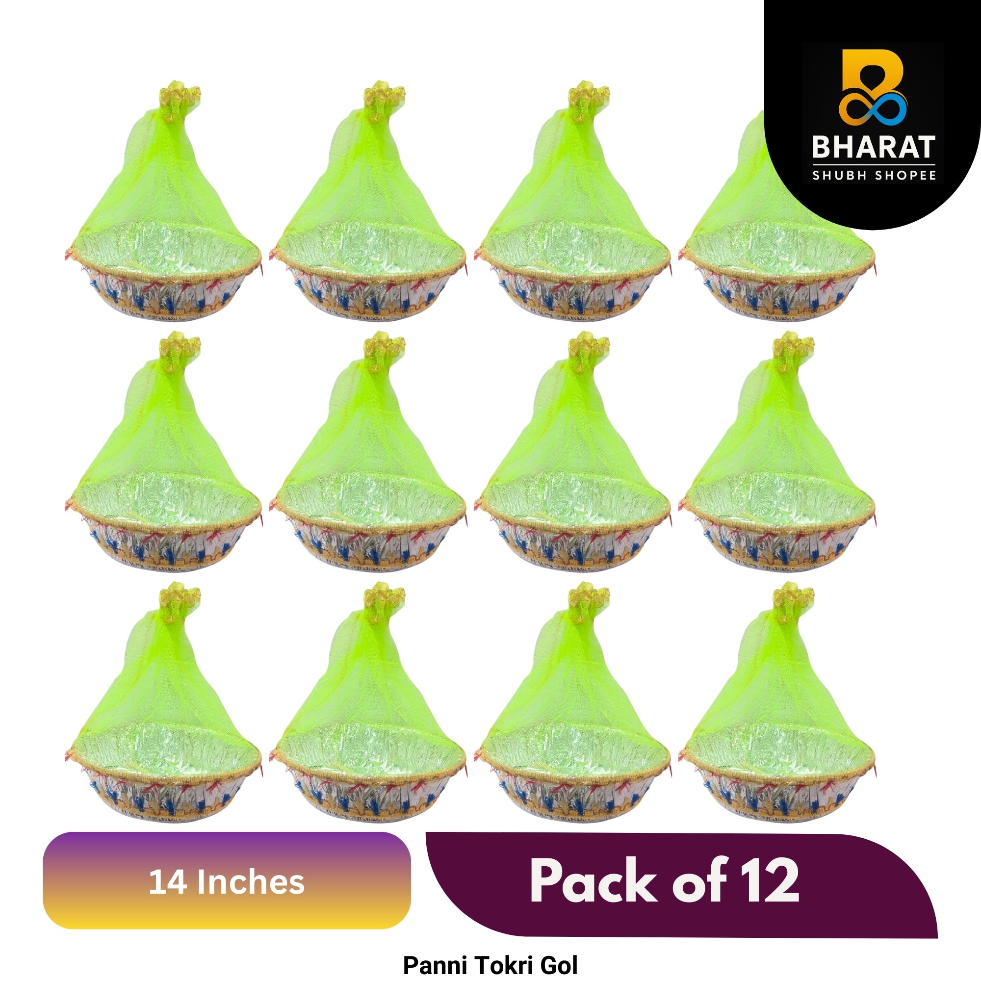 Premium Panni Tokri (Basket) 14 Inch – Pack of 12 for Gifting & Decor – Bharat Shubh Shopee