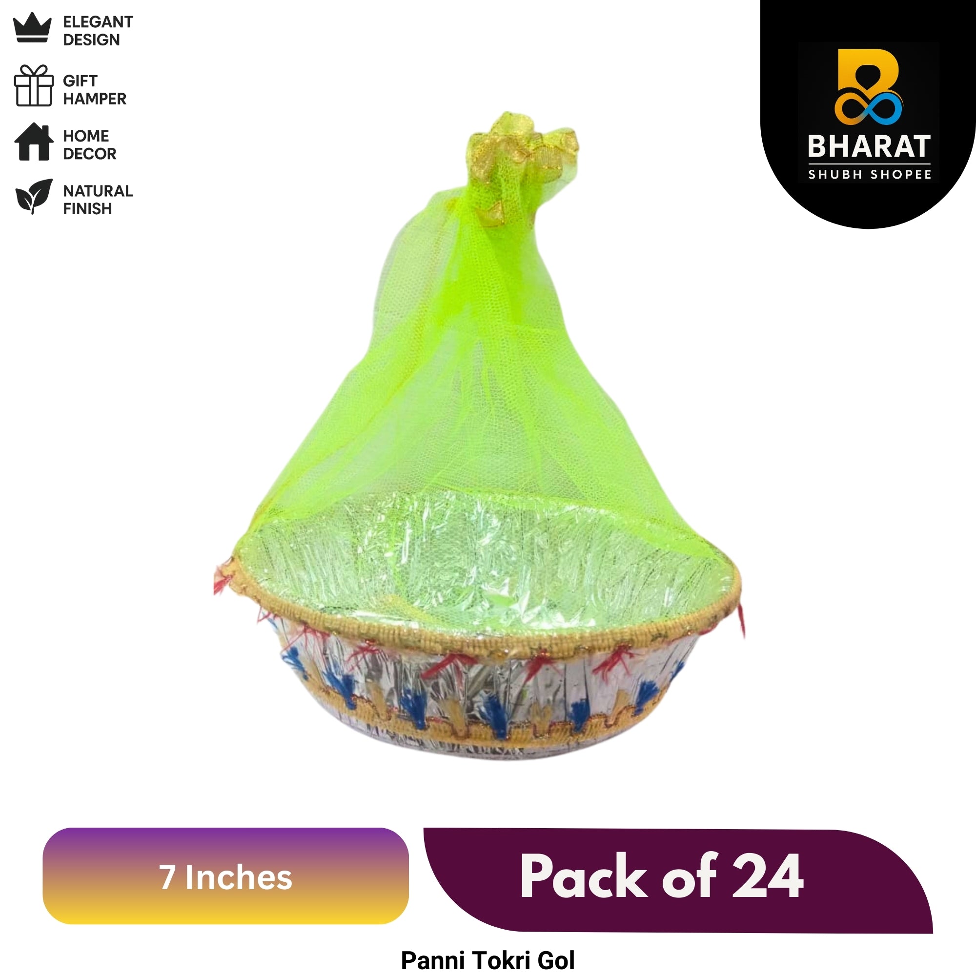 Premium Panni Basket (Tokri) 7 Inch – Pack of 24 for Gifting & Decor – Bharat Shubh Shopee
