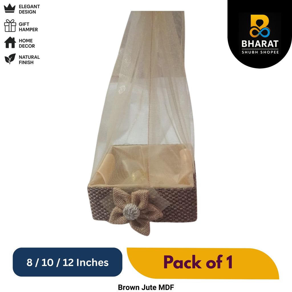 Premium Brown Jute MDF 8 / 10 / 12 Inches – Pack of 1 for Gifting & Decor – Bharat Shubh Shopee