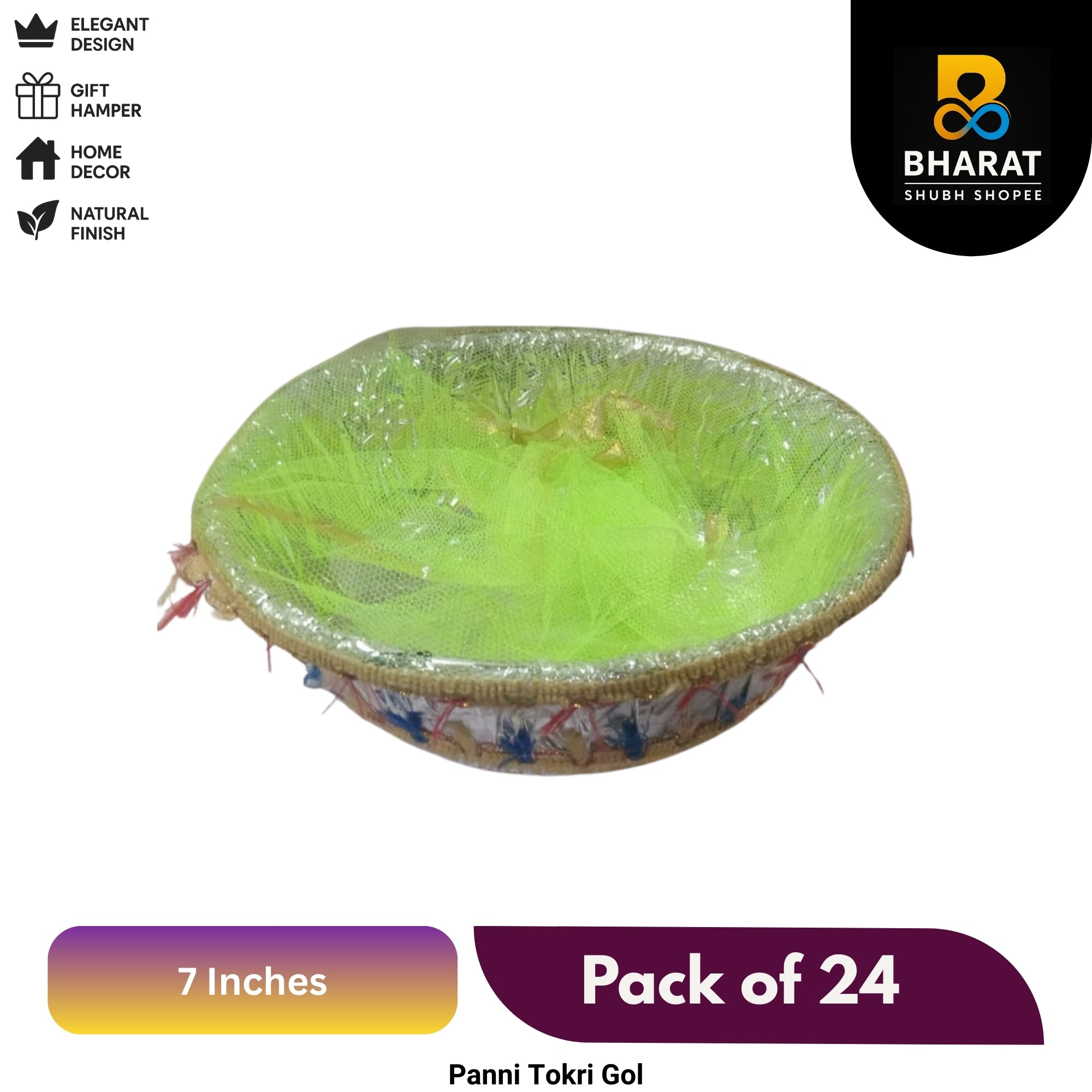 Premium Panni Basket (Tokri) 7 Inch – Pack of 24 for Gifting & Decor – Bharat Shubh Shopee