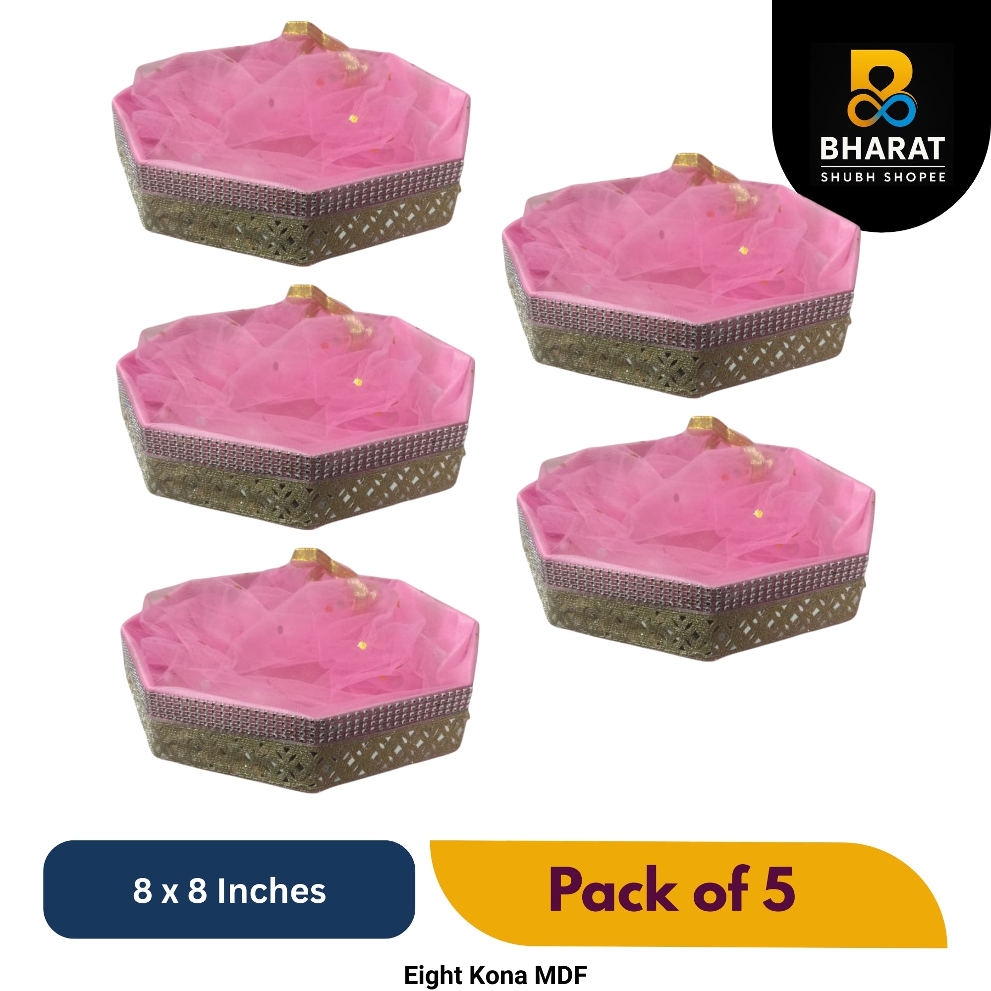 Premium Eight Kona MDF 8 x 8 Inches – Pack of 5 for Gifting & Decor – Bharat Shubh Shopee