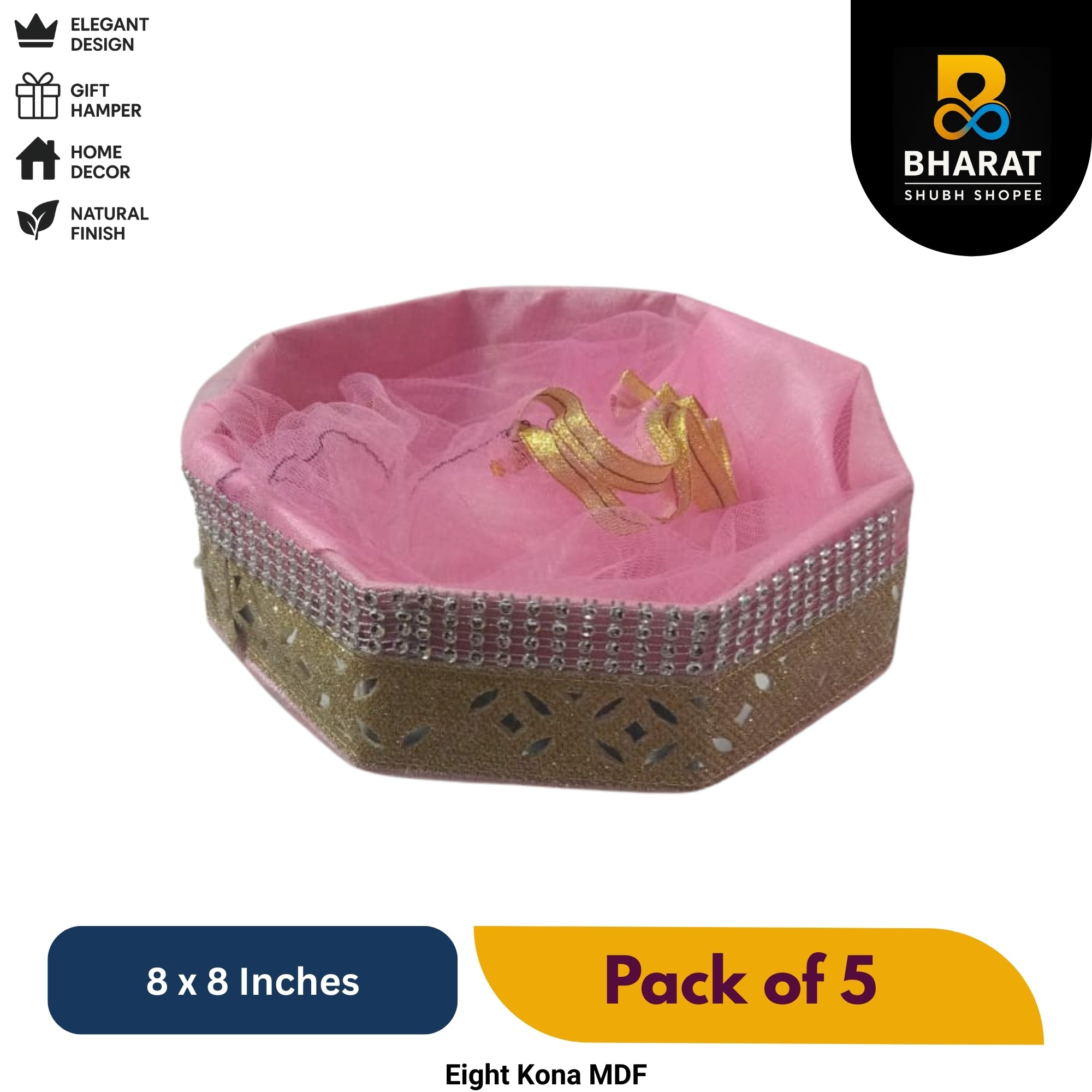 Premium Eight Kona MDF 8 x 8 Inches – Pack of 5 for Gifting & Decor – Bharat Shubh Shopee