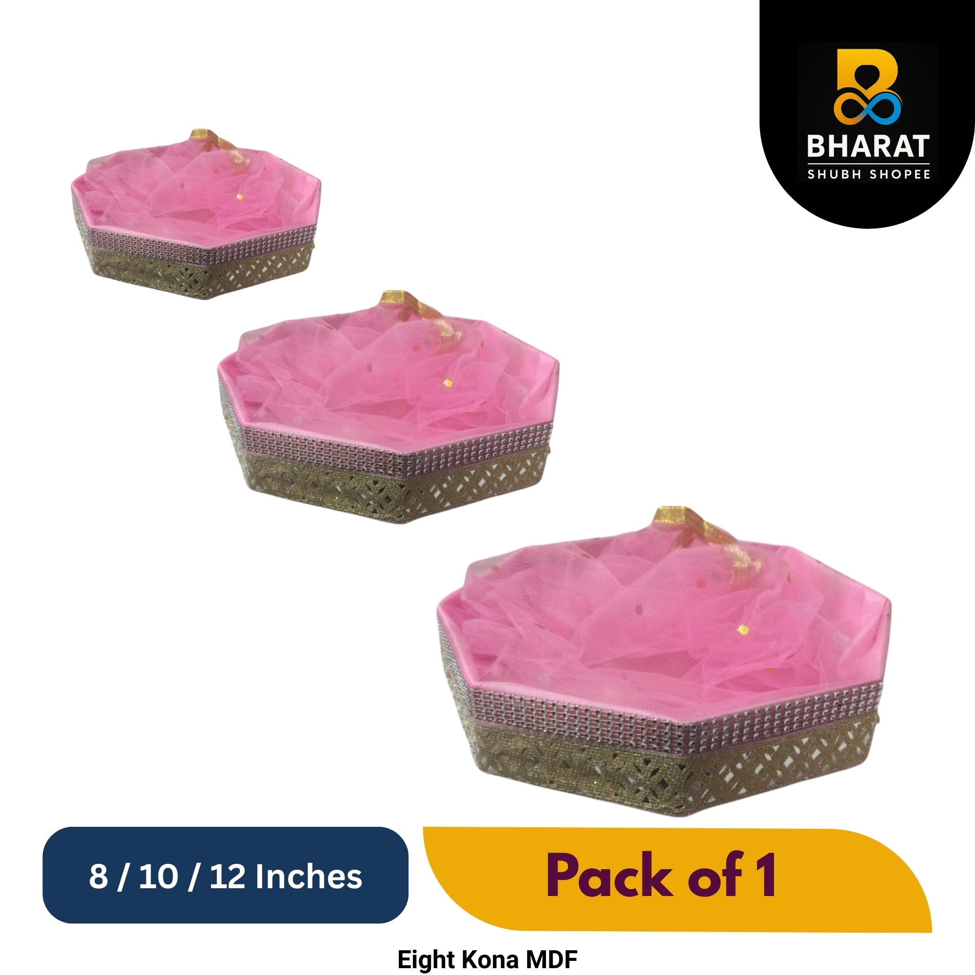 Premium Eight Kona MDF 8 / 10 / 12 Inches – Combo Pack of 1 for Gifting & Decor – Bharat Shubh Shopee