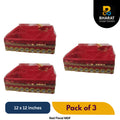 Premium Red Floral MDF 12 x 12 Inches – Pack of 3 for Gifting & Decor – Bharat Shubh Shopee