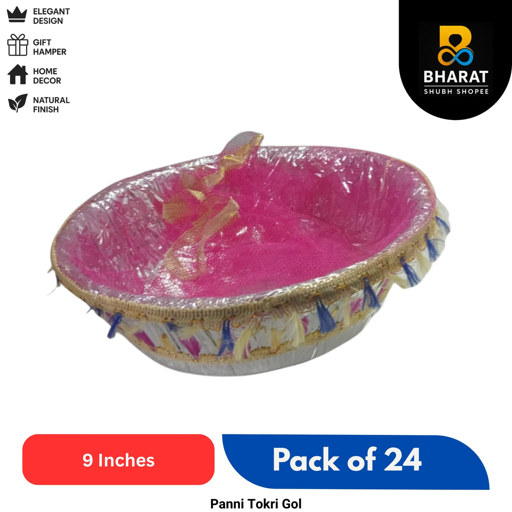 Premium Panni Basket (Tokri) 9 Inch – Pack of 24 for Gifting & Decor – Bharat Shubh Shopee