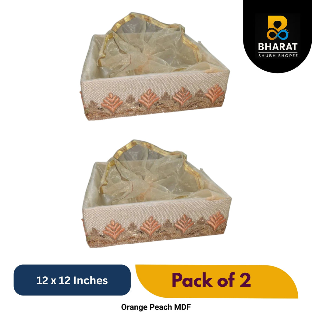 Premium Orange Peach MDF 12 x 12 Inches – Pack of 2 for Gifting & Decor – Bharat Shubh Shopee