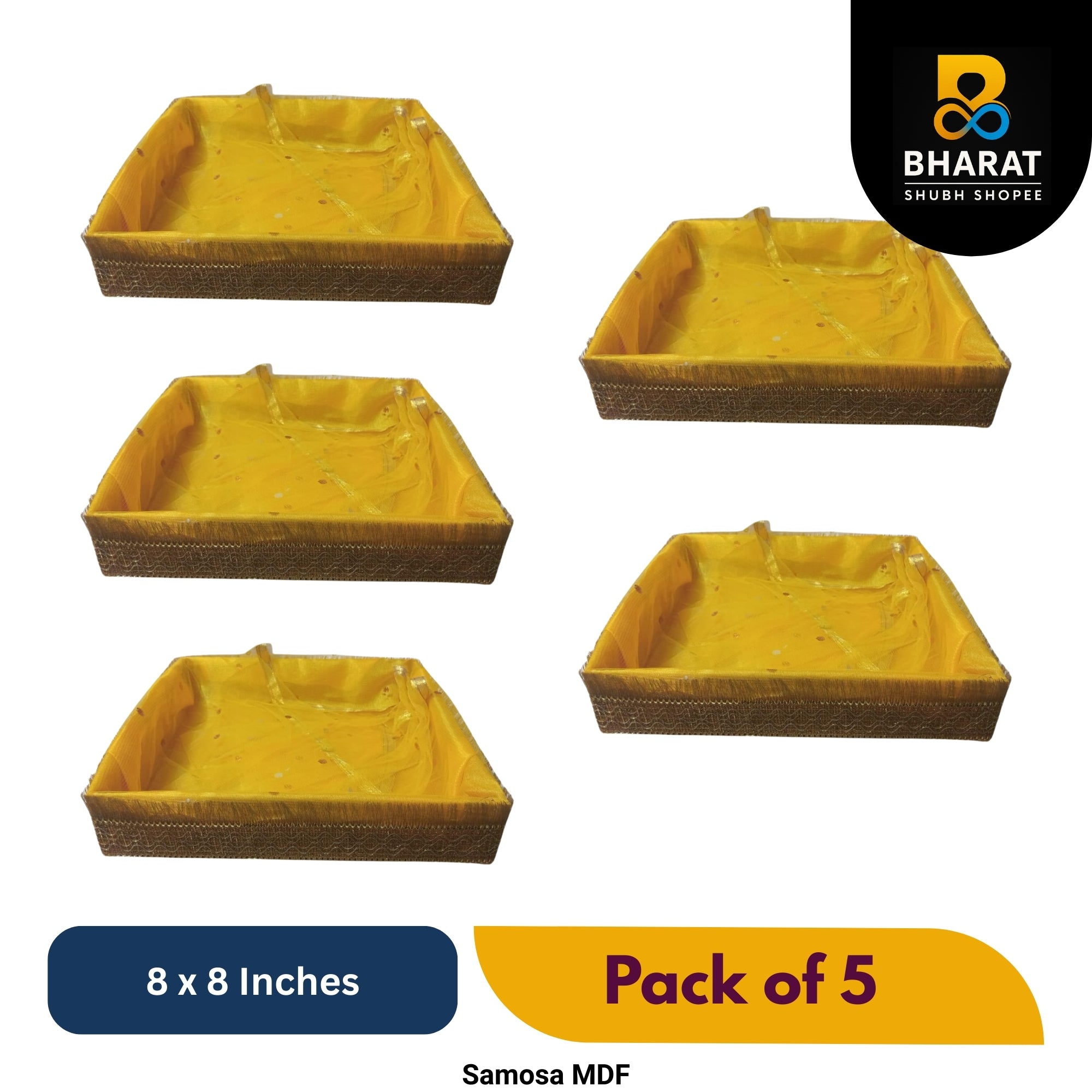 Premium Samosa MDF 8 x 8 Inches – Pack of 5 for Gifting & Decor – Bharat Shubh Shopee
