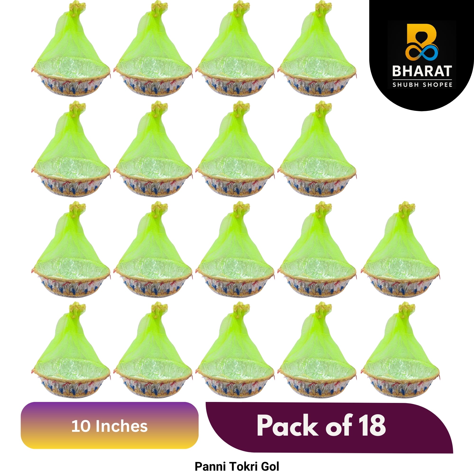 Premium Panni Tokri (Basket) 10 Inch – Pack of 18 for Gifting & Decor – Bharat Shubh Shopee