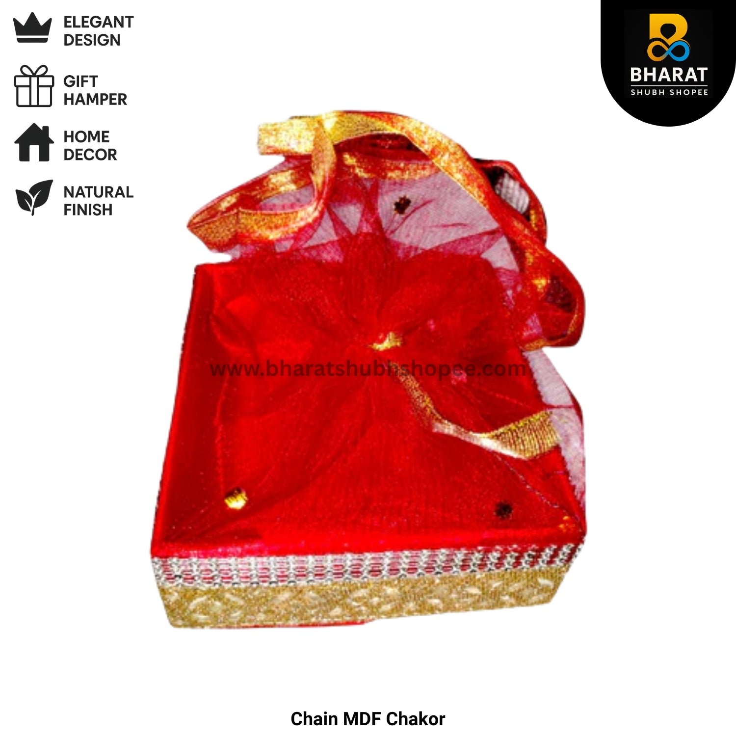 Premium Chain MDF Chakor Square 6 x 6 Inches – Pack of 10 for Gifting & Decor – Bharat Shubh Shopee